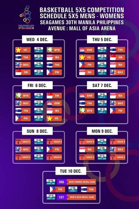 sea games 2022 schedule